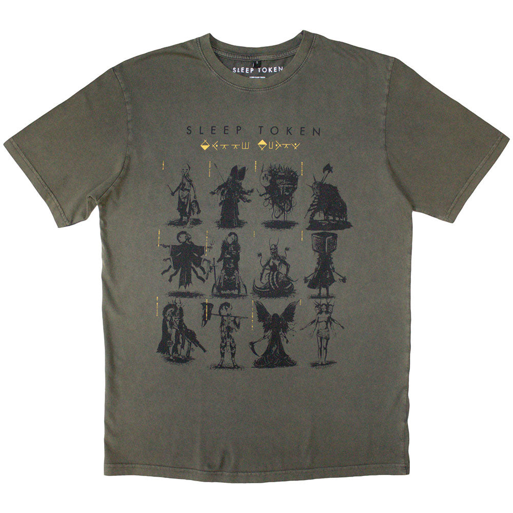 Sleep Token Stone Wash T-Shirt: Grid
