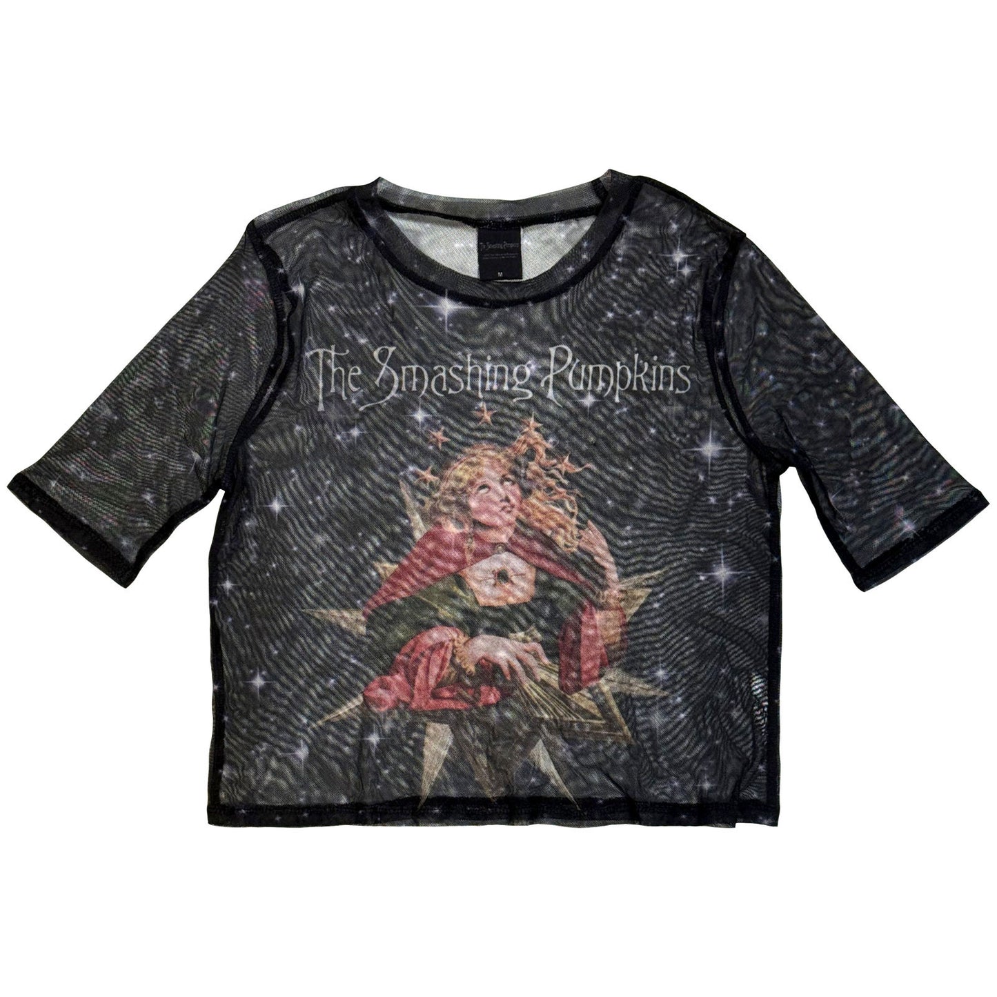 The Smashing Pumpkins Ladies Mesh Crop Top: Mellon Collie Art 3