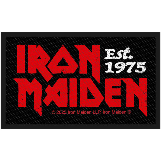 Iron Maiden Standard Woven Patch: Est 1975