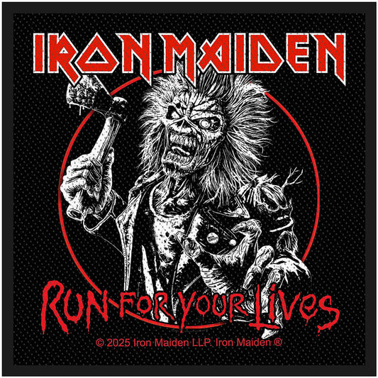 Iron Maiden Standard Woven Patch: Run For Your Lives