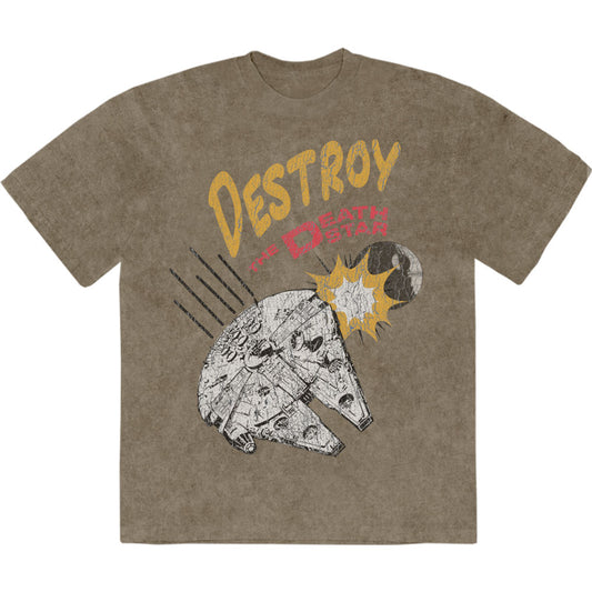 Star Wars Stone Wash T-Shirt: Destroy Death Star