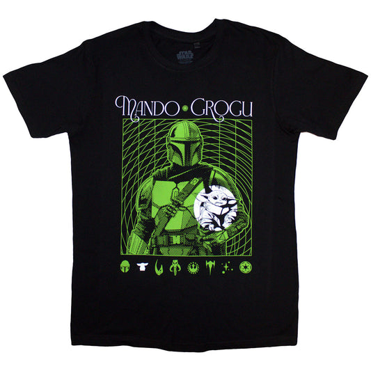 Star Wars T-Shirt: The Mandalorian Mando & Grogu Neon