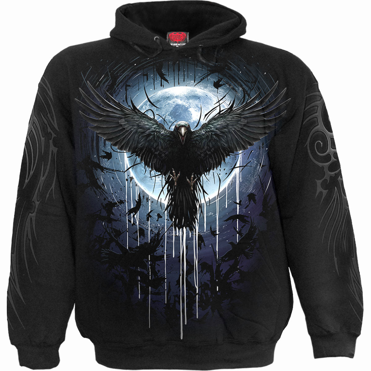 Spiral Pullover Hoodie: Crow Moon