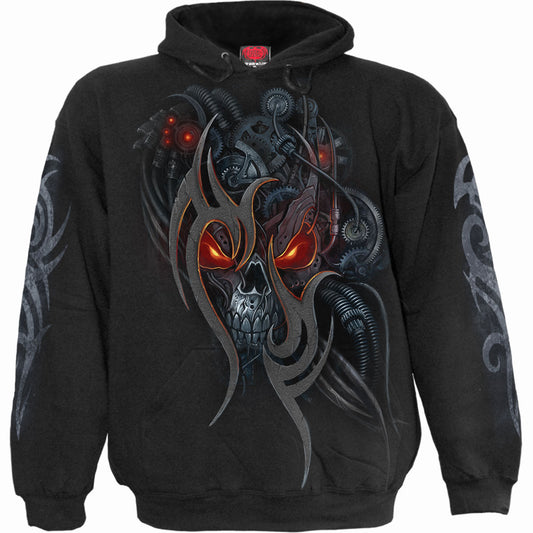 Spiral Pullover Hoodie: Steampunk Skull
