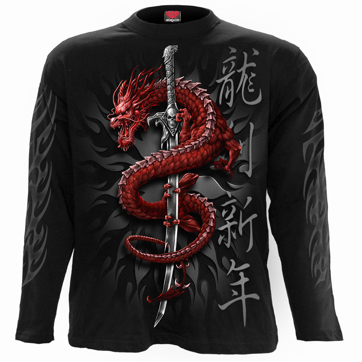 Spiral Long Sleeve T-Shirt: Oriental Dragon