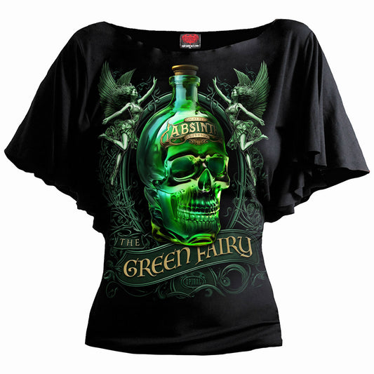 Spiral Ladies Latin Boatneck Top: The Green Fairy