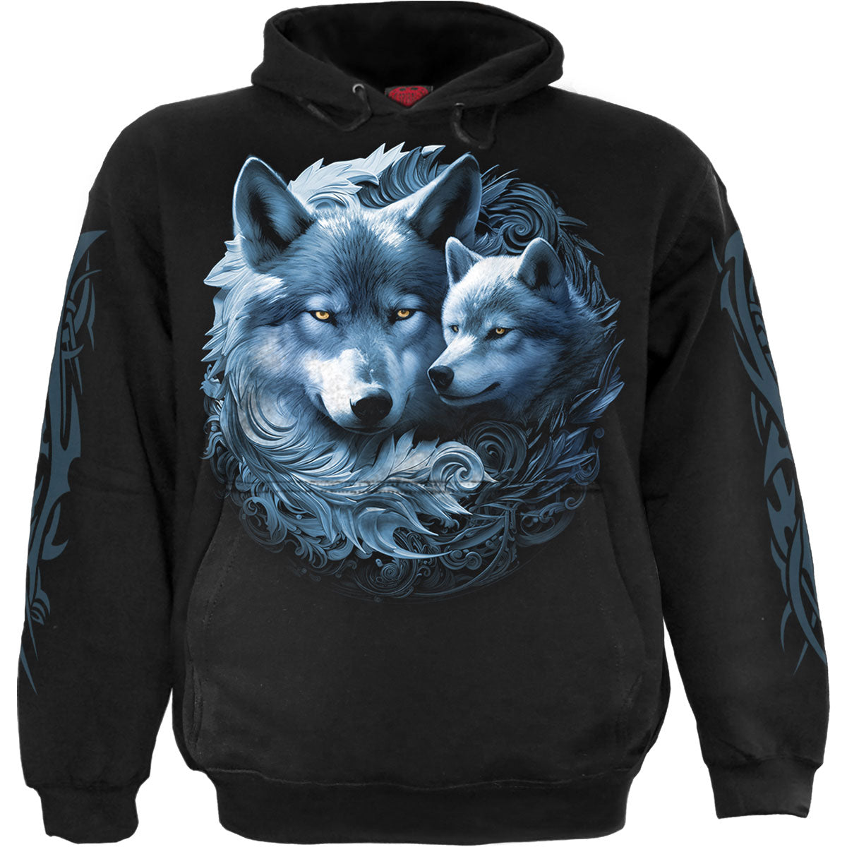 Spiral Pullover Hoodie: Wolf Guardian