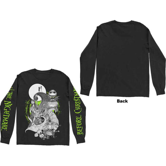 The Nightmare Before Christmas Long Sleeve T-Shirt: Characters Green Glow