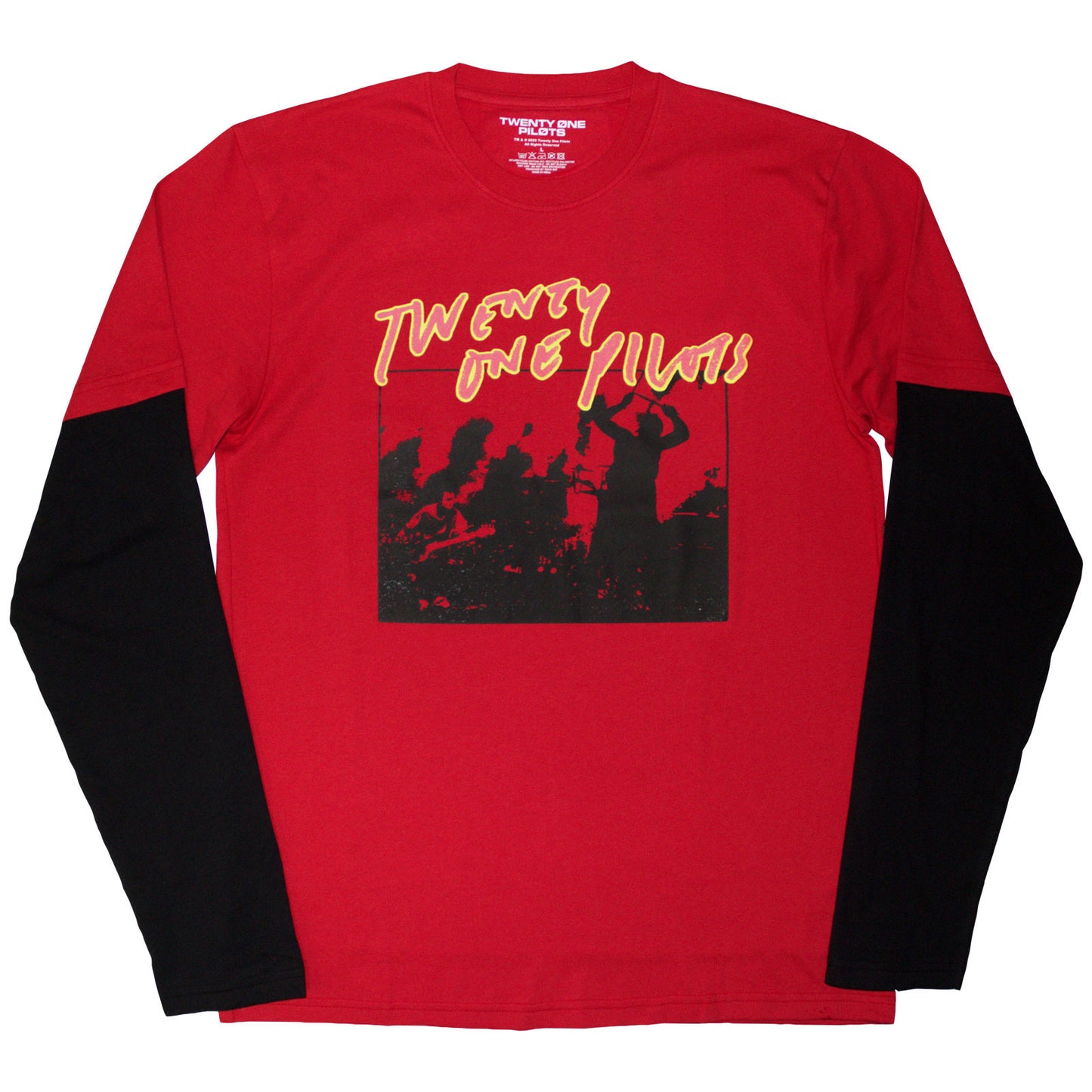 Twenty One Pilots Layered Long Sleeve T-Shirt: Live Scribble