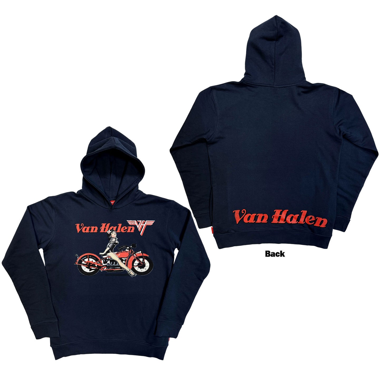 Van Halen Unplugged Pullover Hoodie: Pinup Motorcycle