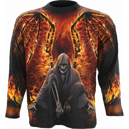 Spiral Long Sleeve T-Shirt: Flaming Death