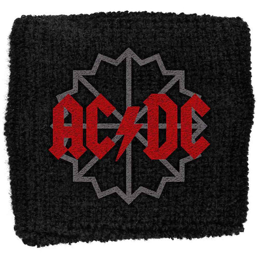 AC/DC Embroidered Wristband: Black Ice Logo
