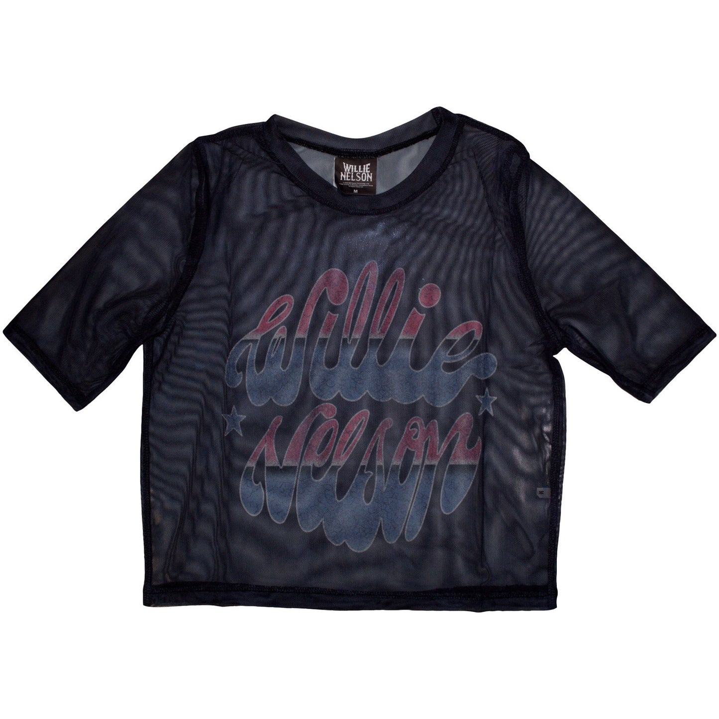 Willie Nelson Ladies Mesh Crop Top: Americana