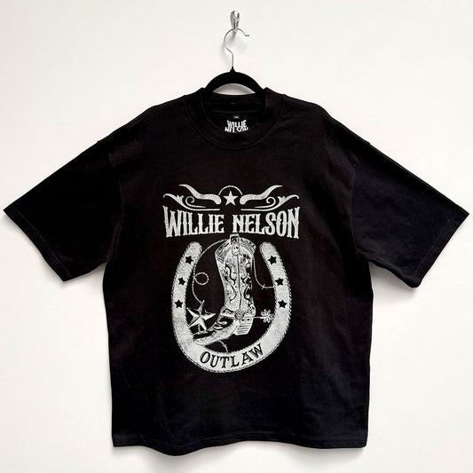 Willie Nelson Oversized Boxy T-Shirt: Outlaw