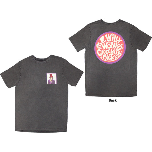 Willy Wonka Stone Wash T-Shirt: Logo Emblem