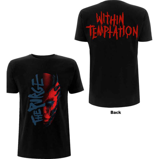 Within Temptation Ladies T-Shirt: Purge Outline (Red Face)