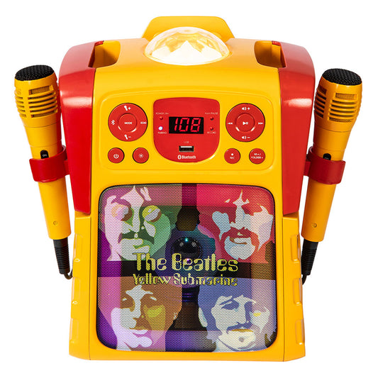 The Beatles Karaoke Speaker with Lightshow & 2 Microphones: Yellow Submarine Faces