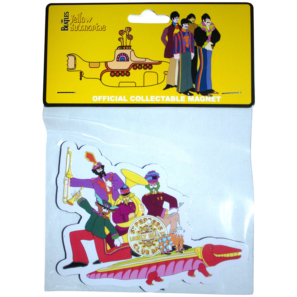 The Beatles Premium Fridge Magnet: Yellow Submarine Band On Croc Embossed