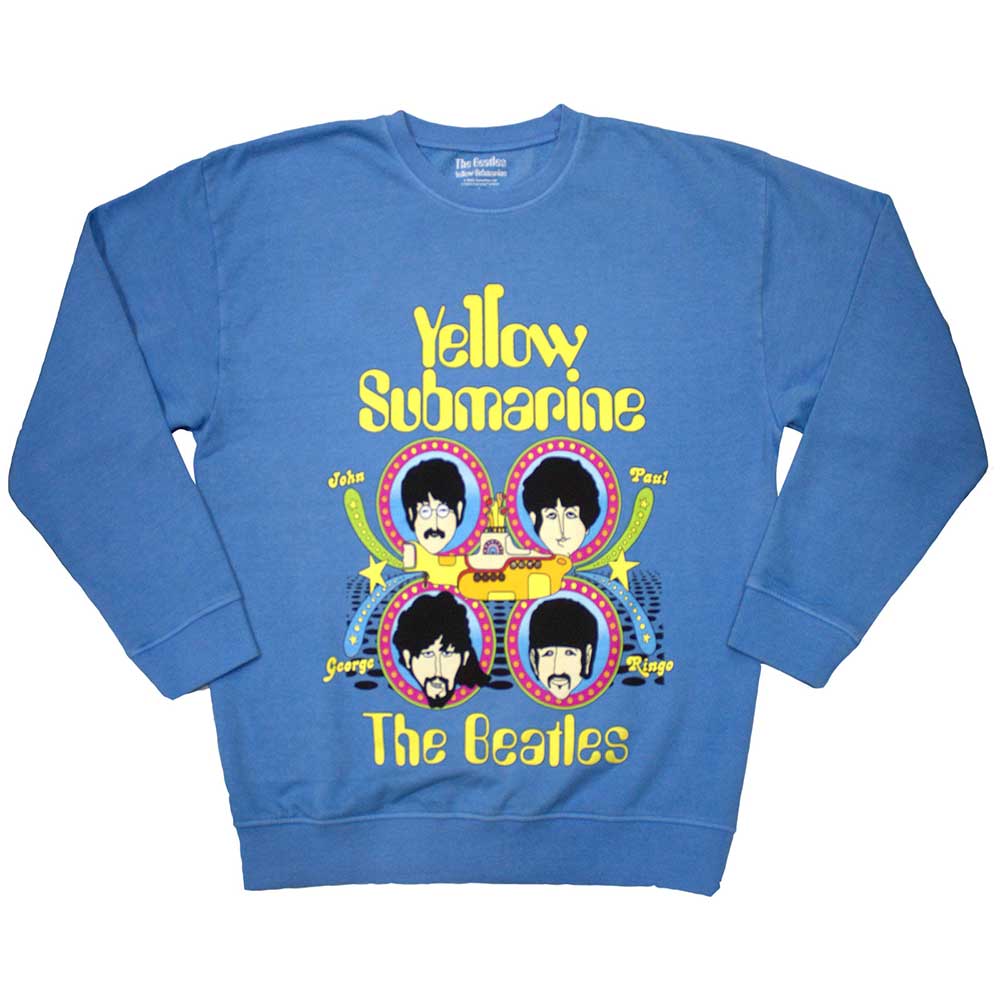 The Beatles Sweatshirt: Yellow Submarine Heads In Circles