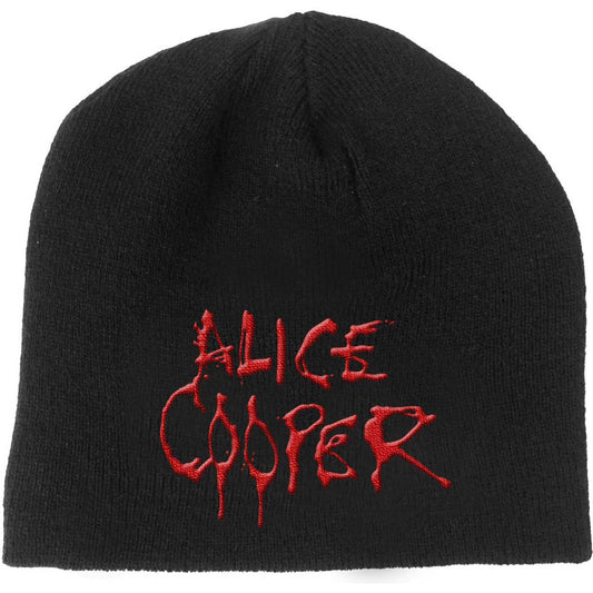 Alice Cooper Beanie Hat: Dripping Logo