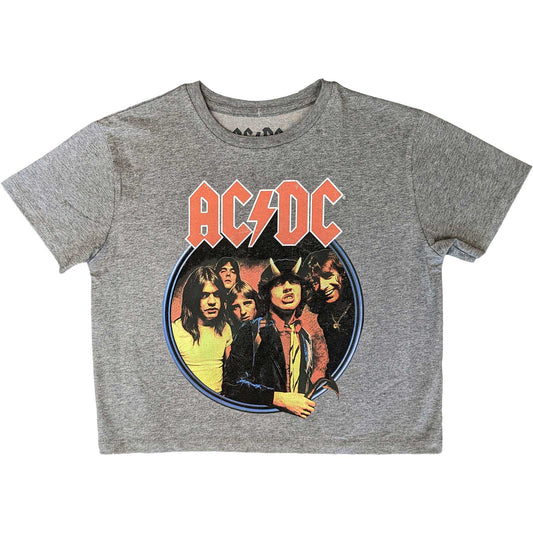 AC/DC Ladies Crop Top: Highway To Hell Circle