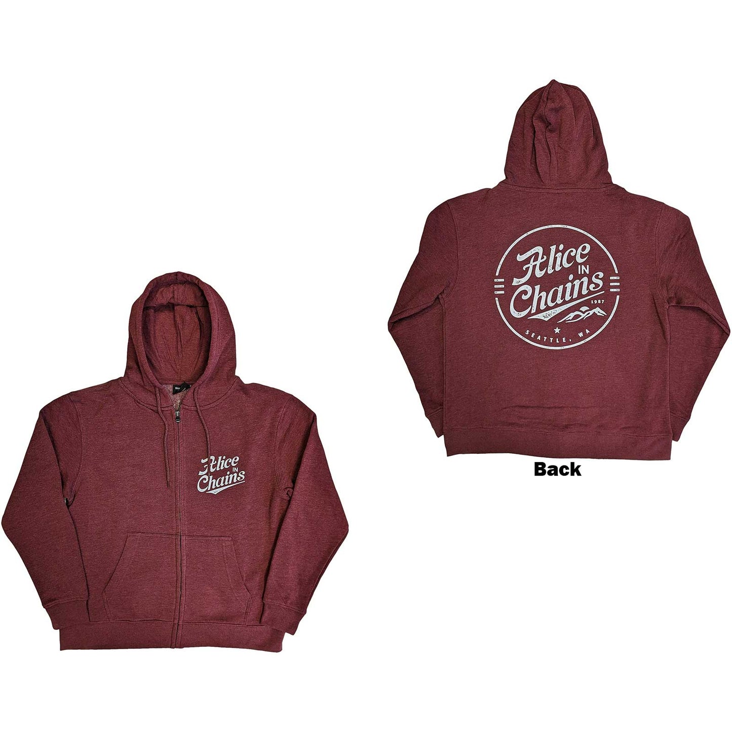 Alice In Chains Zipped Hoodie: Circle Emblem