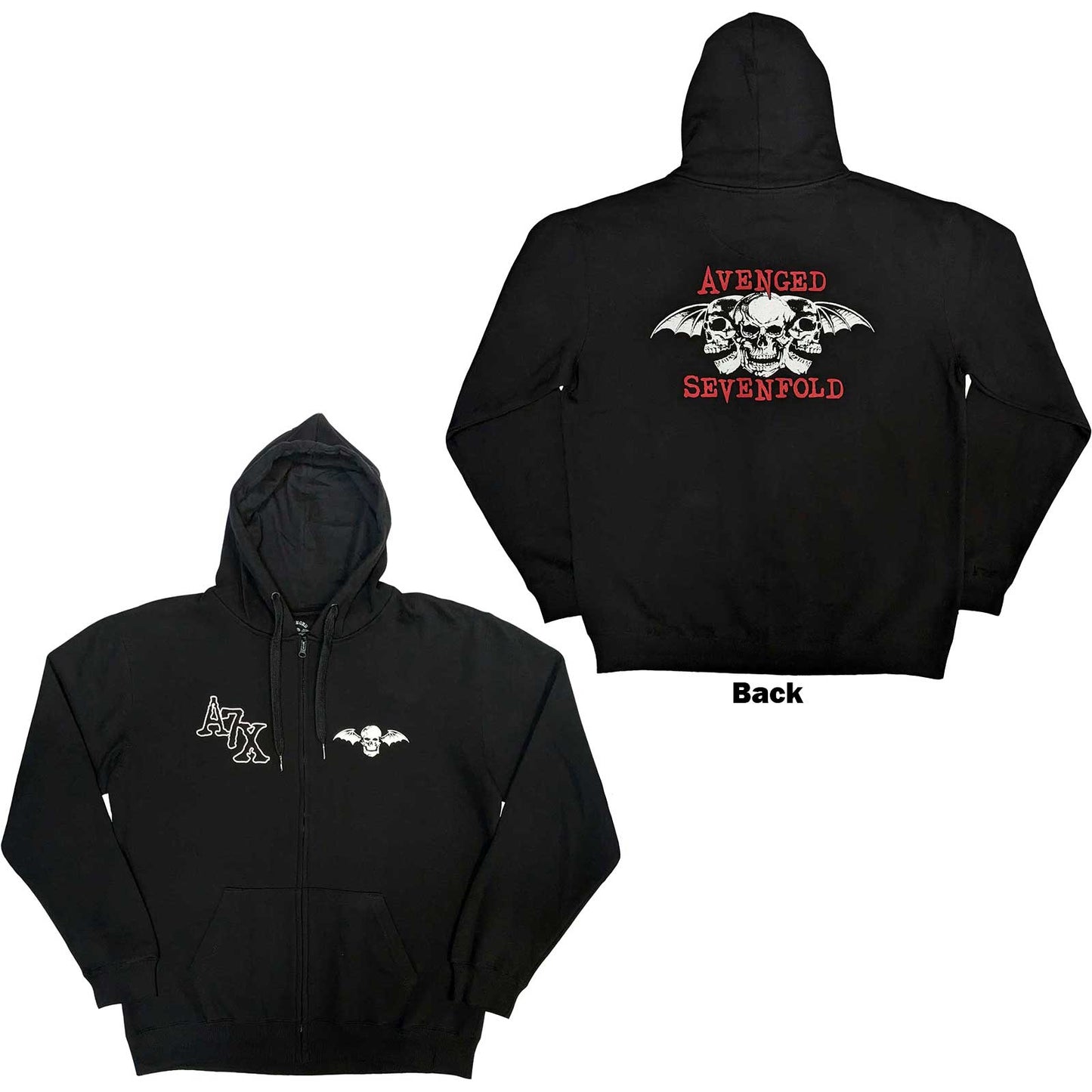 Avenged Sevenfold Zipped Hoodie: Dead Head