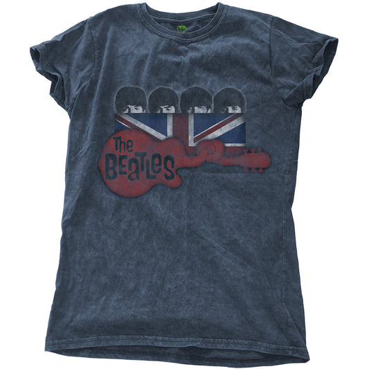 The Beatles Ladies T-Shirt: Guitar & Flag