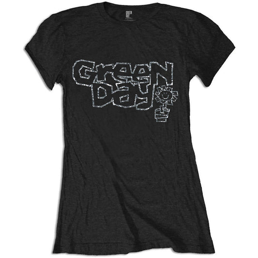 Green Day Ladies T-Shirt: Flower Pot