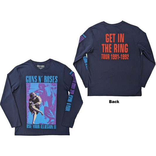 Guns N' Roses Long Sleeve T-Shirt: Get In The Ring Tour '91-'92