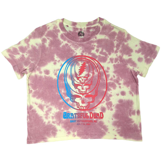 Grateful Dead Ladies Crop Top: Concentric Skulls