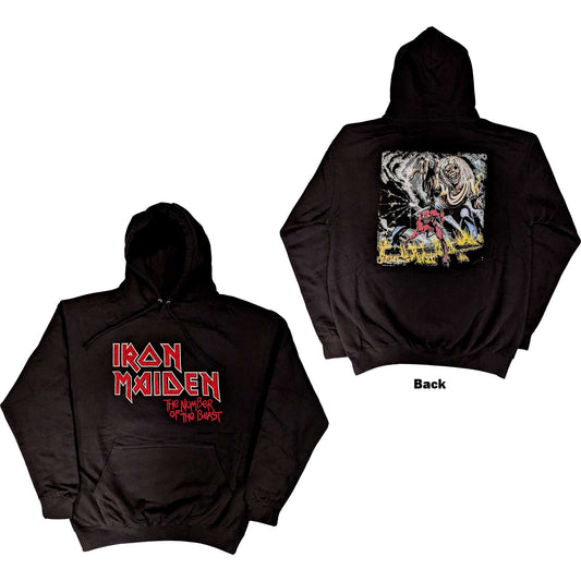 Iron Maiden Pullover Hoodie: Number Of The Beast Vintage Logo Faded Edge Album