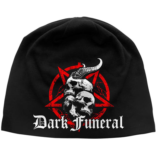 Dark Funeral Beanie Hat: Skulls & Pentagram