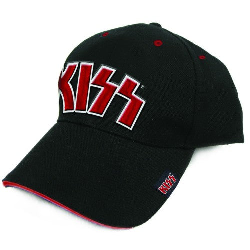 KISS Baseball Cap: Red on White Logo