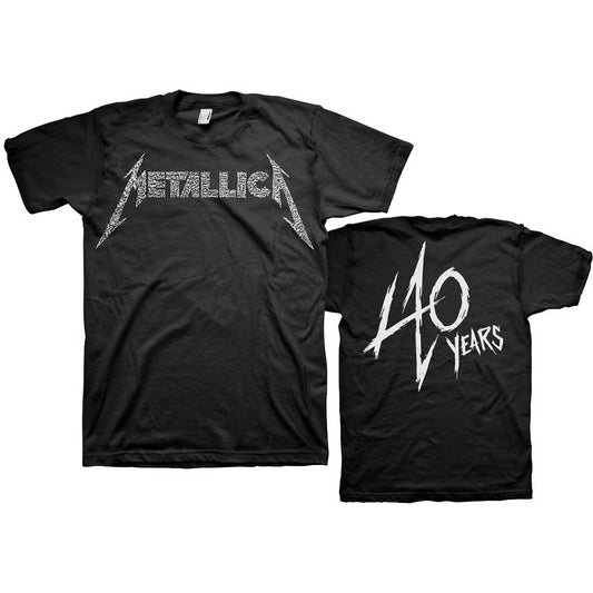Metallica T-Shirt: 40th Anniversary Songs Logo