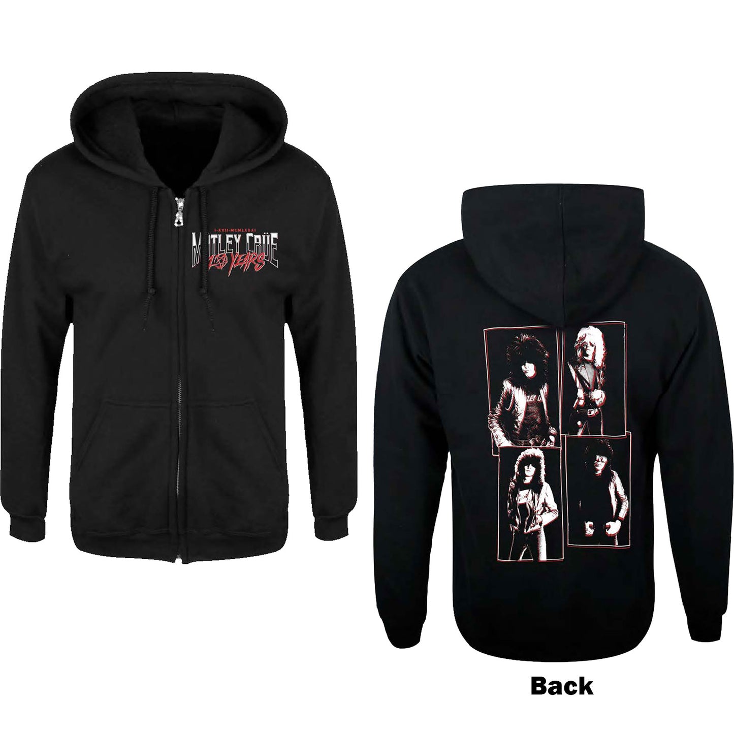 Motley Crue Zipped Hoodie: 40 Years