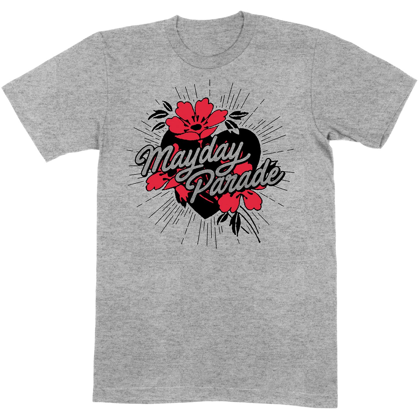 Mayday Parade T-Shirt: Heart and Flowers