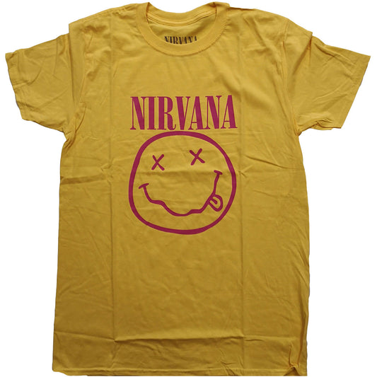 Nirvana T-Shirt: Pink Happy Face