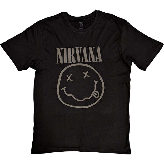 Nirvana Hi-Build T-Shirt: Black Happy Face