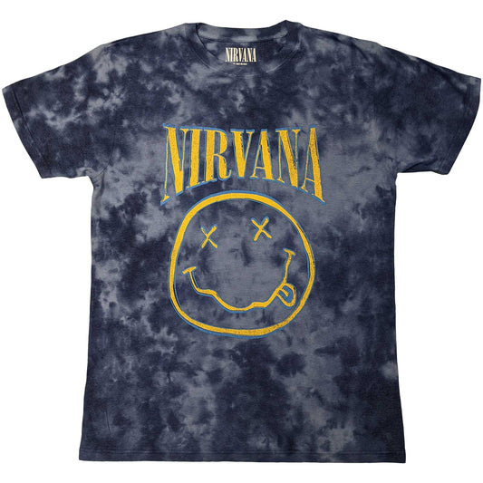Nirvana T-Shirt: Happy Face Blue Stroke