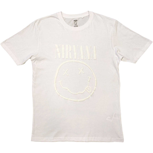 Nirvana Hi-Build T-Shirt: White Happy Face