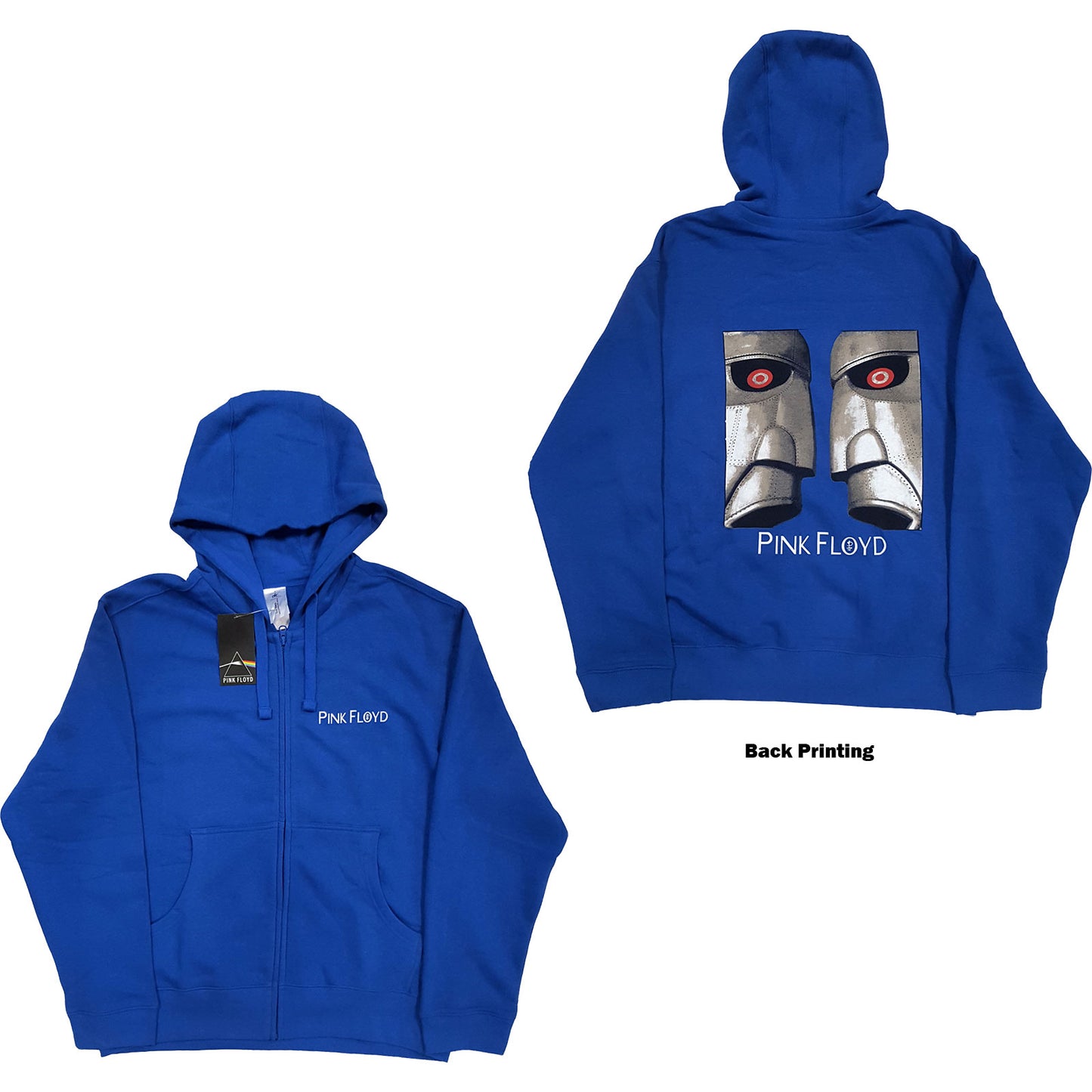 Pink Floyd Zipped Hoodie: Metal Heads Close Up