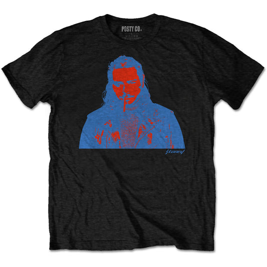 Post Malone T-Shirt: Red & Blue Photo