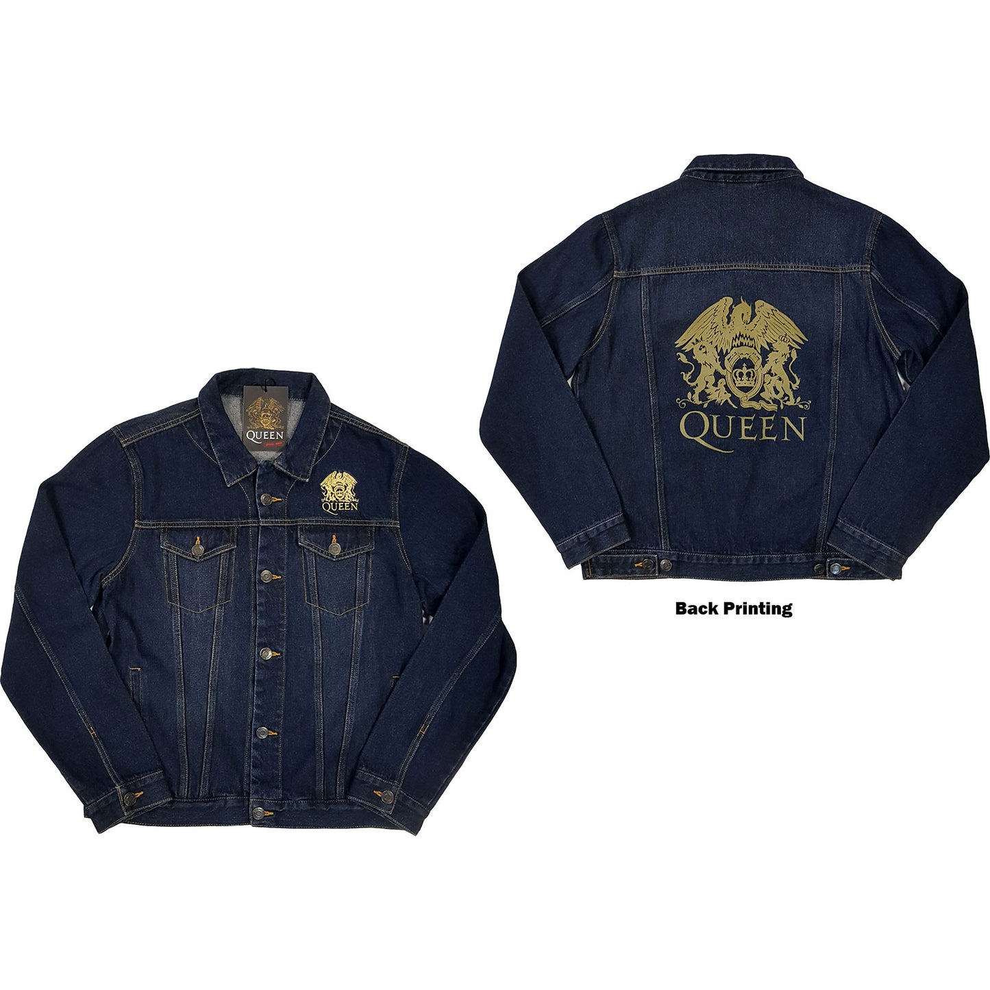 Queen Denim Jacket: Classic Crest