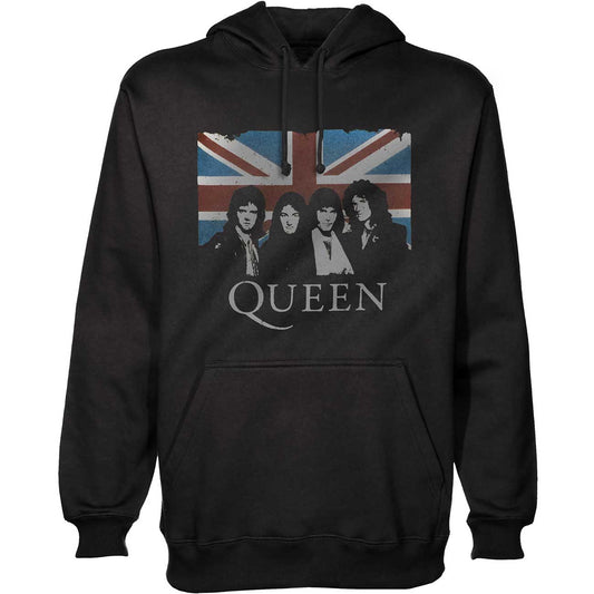 Queen Pullover Hoodie: Vintage Union Jack