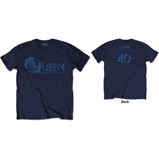 Queen T-Shirt: News of the World 40th Vintage Logo