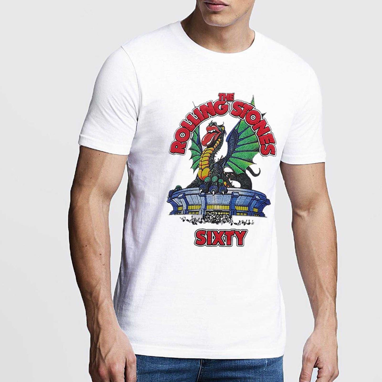 The Rolling Stones Hi-Build T-Shirt: Sixty Stadium Dragon