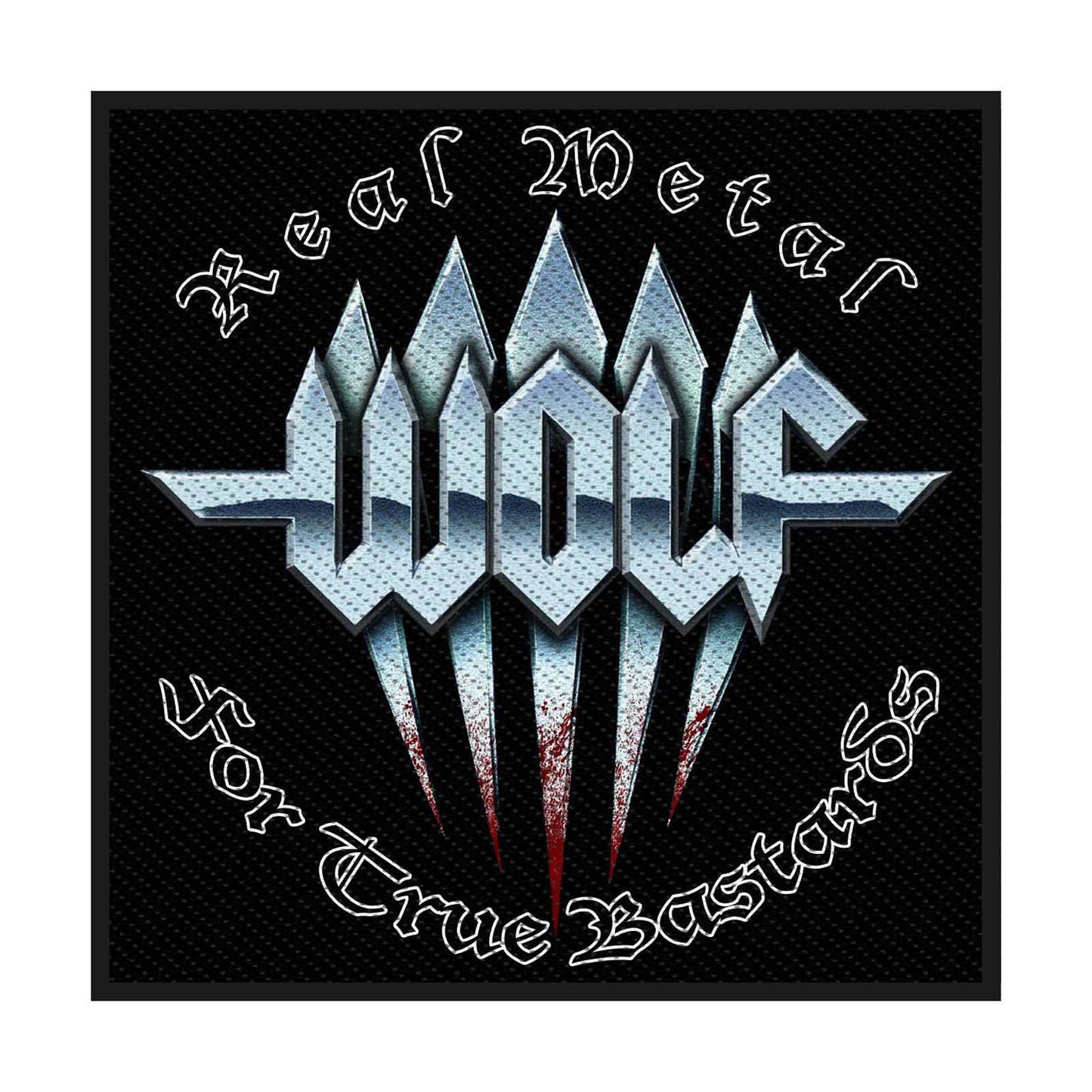 Wolf Standard Woven Patch: Real Metal