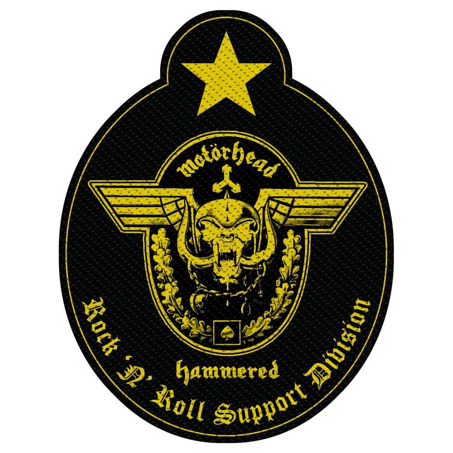 Motorhead Standard Woven Patch: Support Division Cut-Out