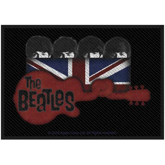 The Beatles Standard Woven Patch: Union Jack Guitar